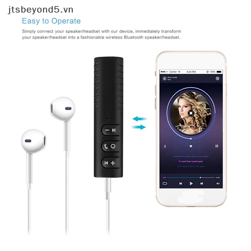 # JY # không dây Bluetooth 5.0 Receiver Adapter 3.5mm jack cho âm nhạc xe hơi âm thanh AUX ..