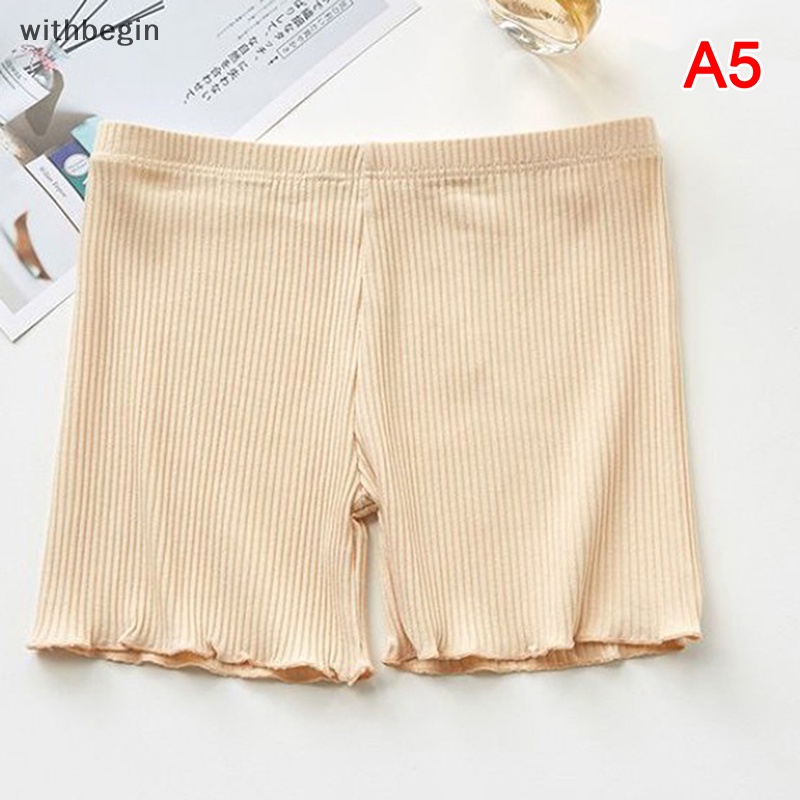 Quần Lót Boxer Co Giãn Không Đường May Viền Xếp Nếp Màu Sắc Trơn Dành Cho Nữ