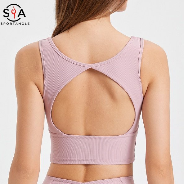 Áo Ngực Thể Thao Tích Hợp Cốc Cố Định Lưng Nhanh Khô Chống Sốc