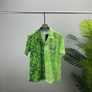 PRAD * A short-sleeved shirt letter printed pattern unisex shirt cardigan