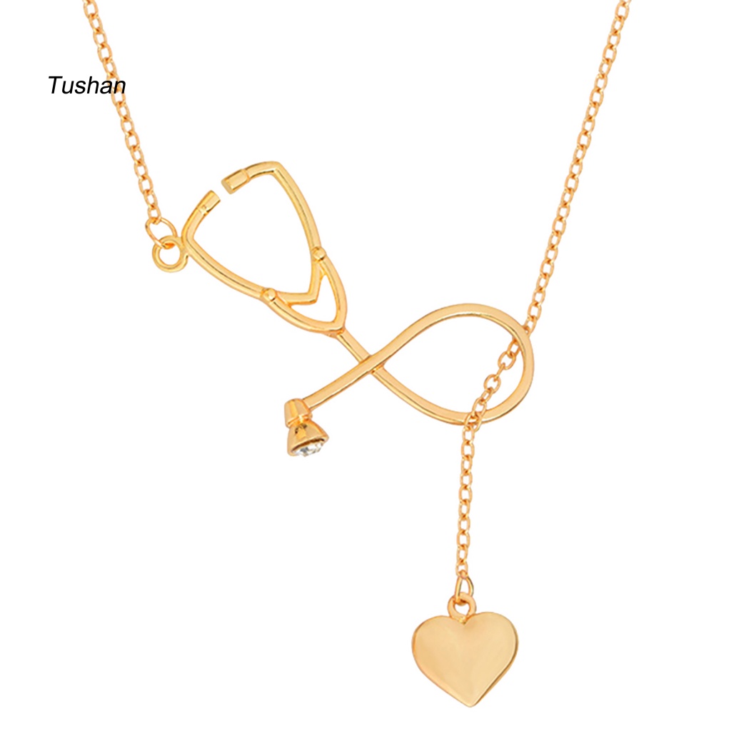 [Ts] Vòng cổ Mặt Hình Ống Nghe Nhịp Tim Bằng Hợp Kim Sturdy Thích Hợp Làm Quà Tặng