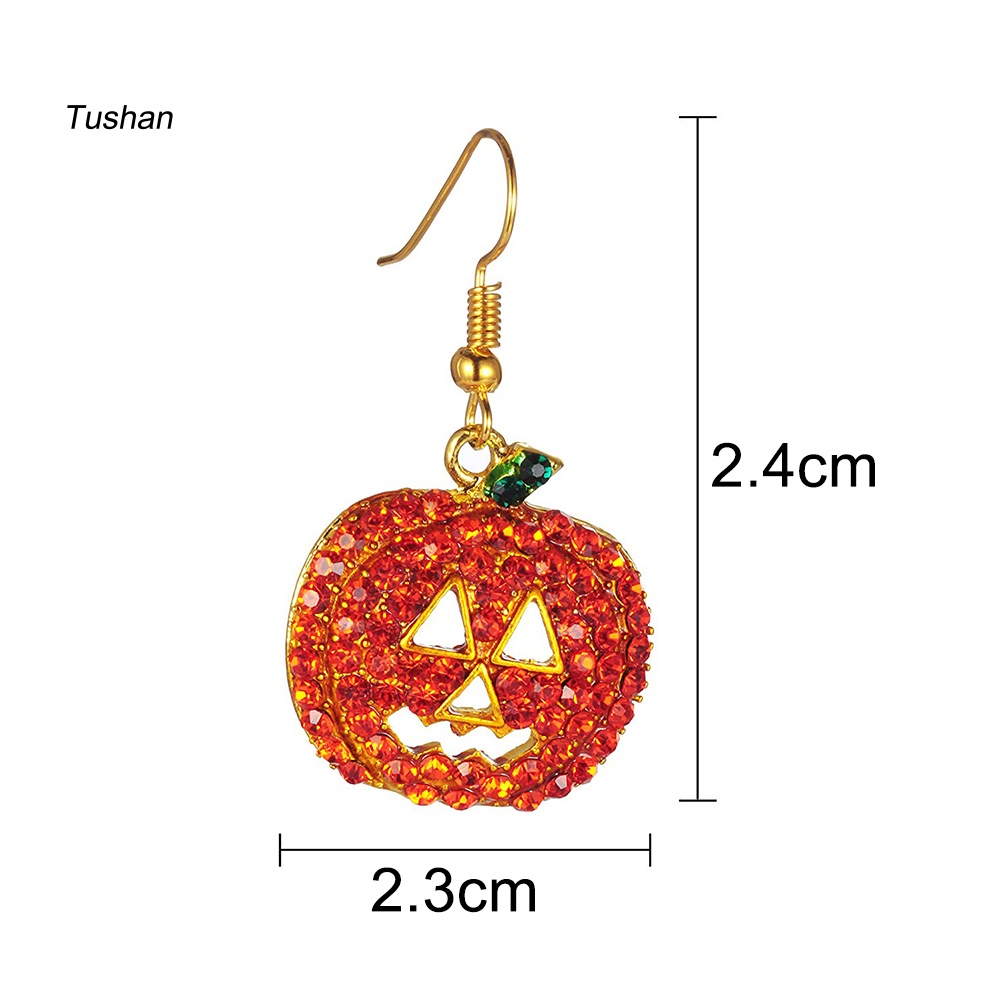 Bông Tai Hình Quả Bí Ngô Đính Đá Zircon Thời Trang