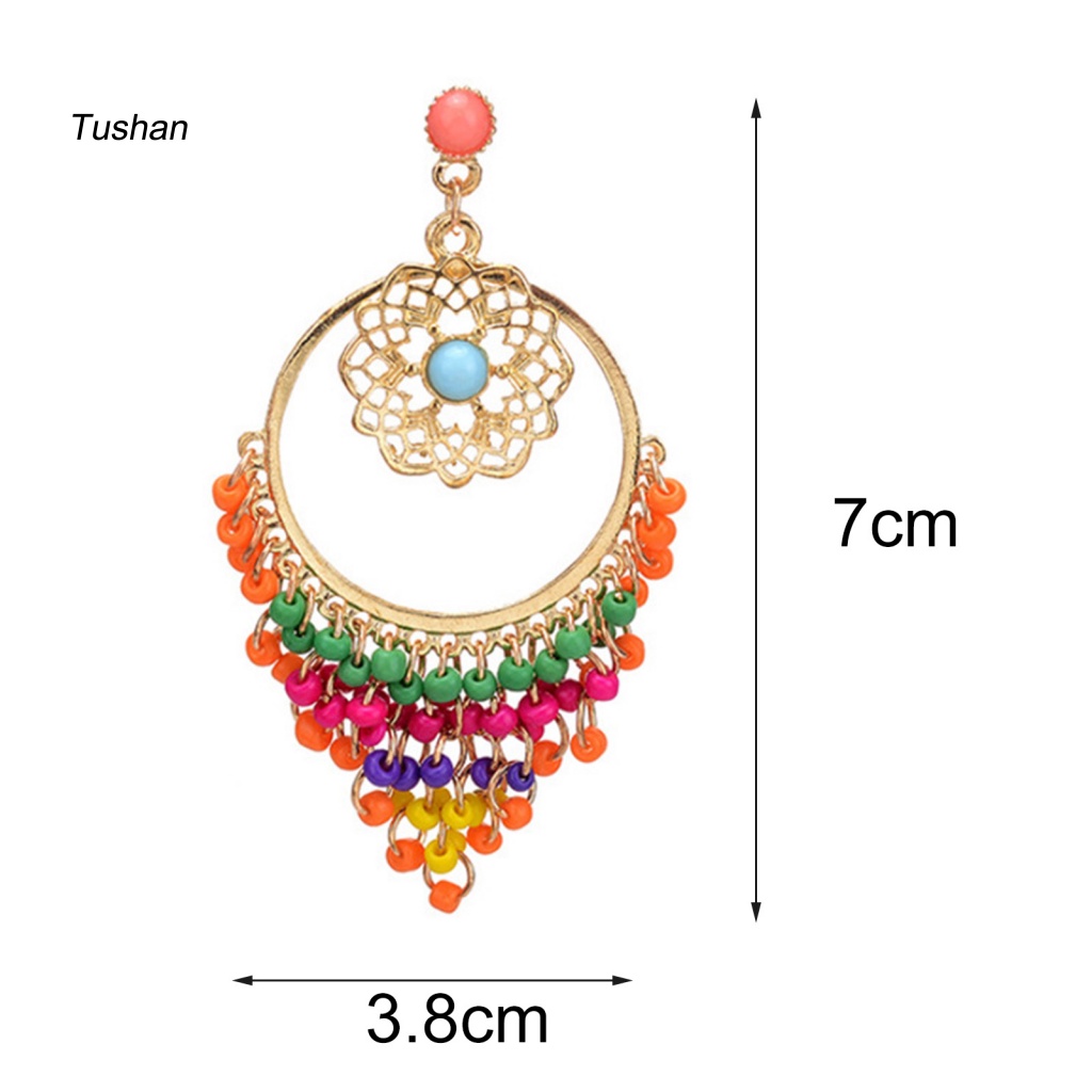 1 Đôi Bông Tai Xỏ Hạt Rỗng Hình Hoa Nhiều Màu Sắc Trọng Lượng Nhẹ Dễ Phối Đồ