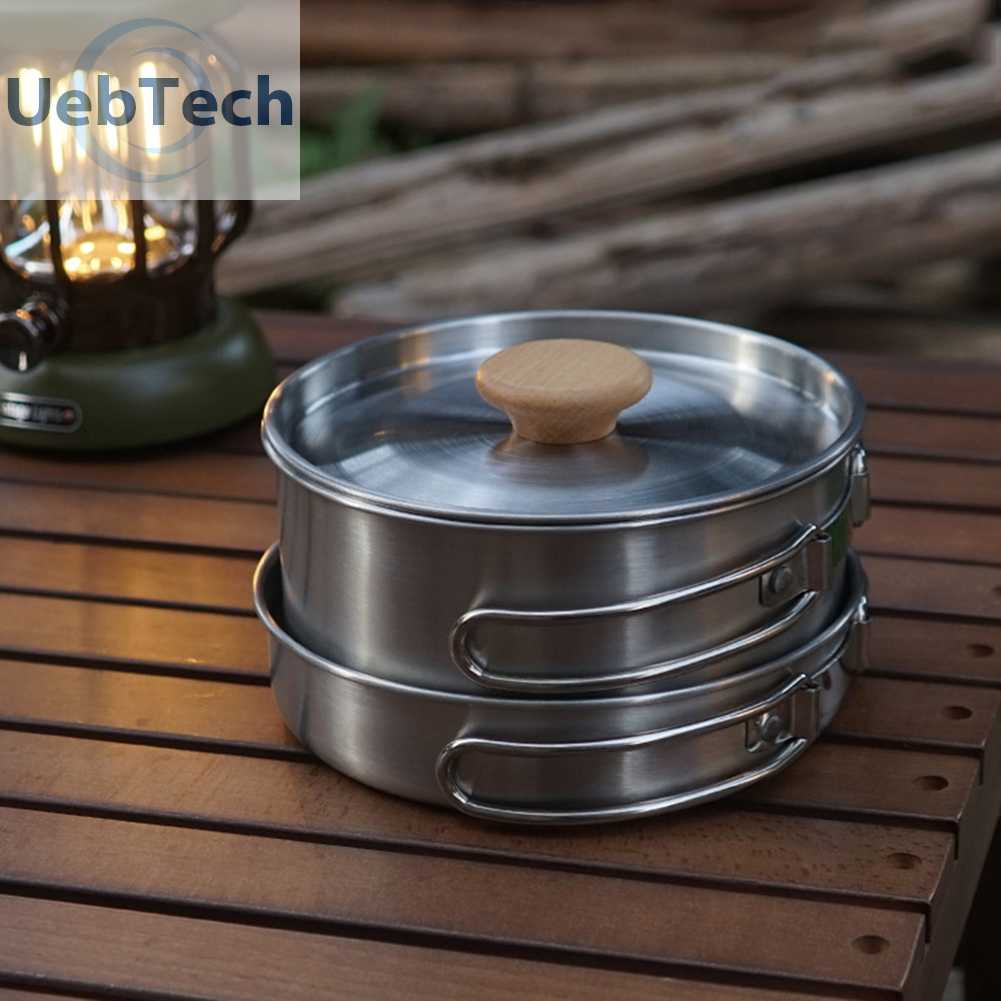Bộ Dụng Cụ Nấu Ăn Bằng Thép Không Gỉ Tiện Lợi Khi Đi Du Lịch
