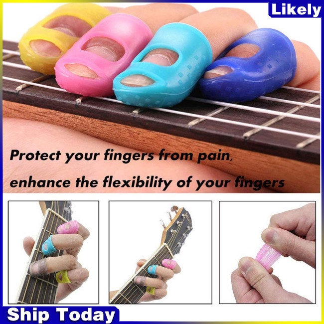 Bộ 5 Vỏ Bọc Ngón Tay Chống Trượt Giảm Đau Khi Chơi Đàn Ukulele / Guitar Điện / Acoustic