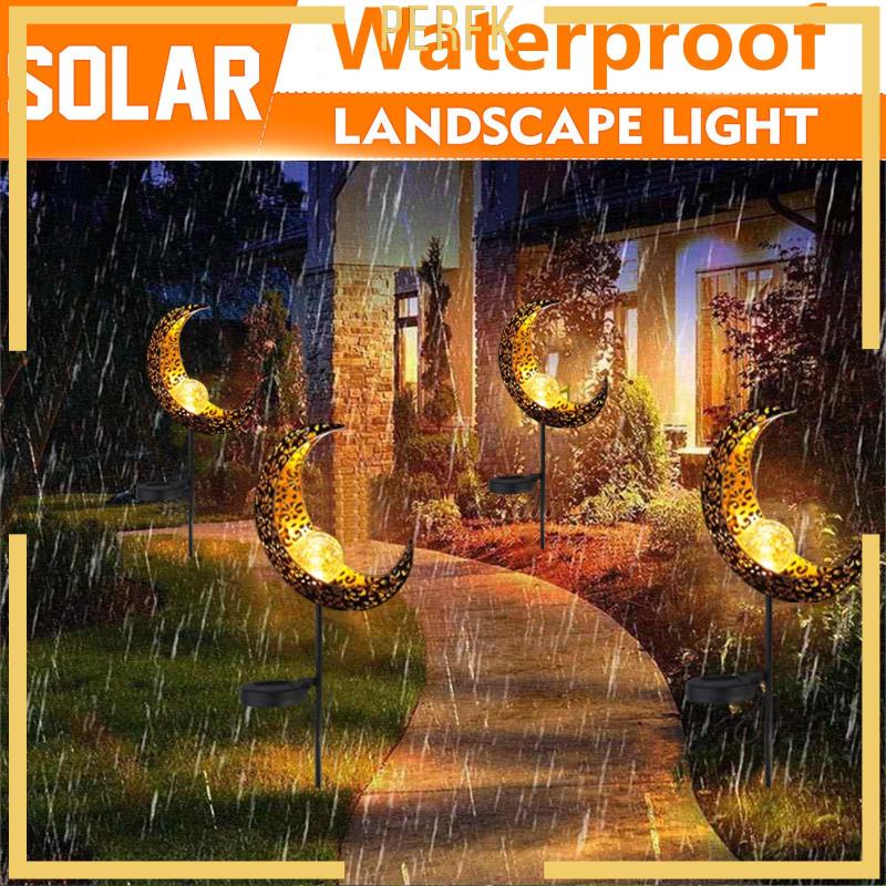 [Perfk] Đèn LED Trắng Ấm Áp Năng Lượng Mặt Trời Có Lỗ Gắn Lối Đi Sân Vườn