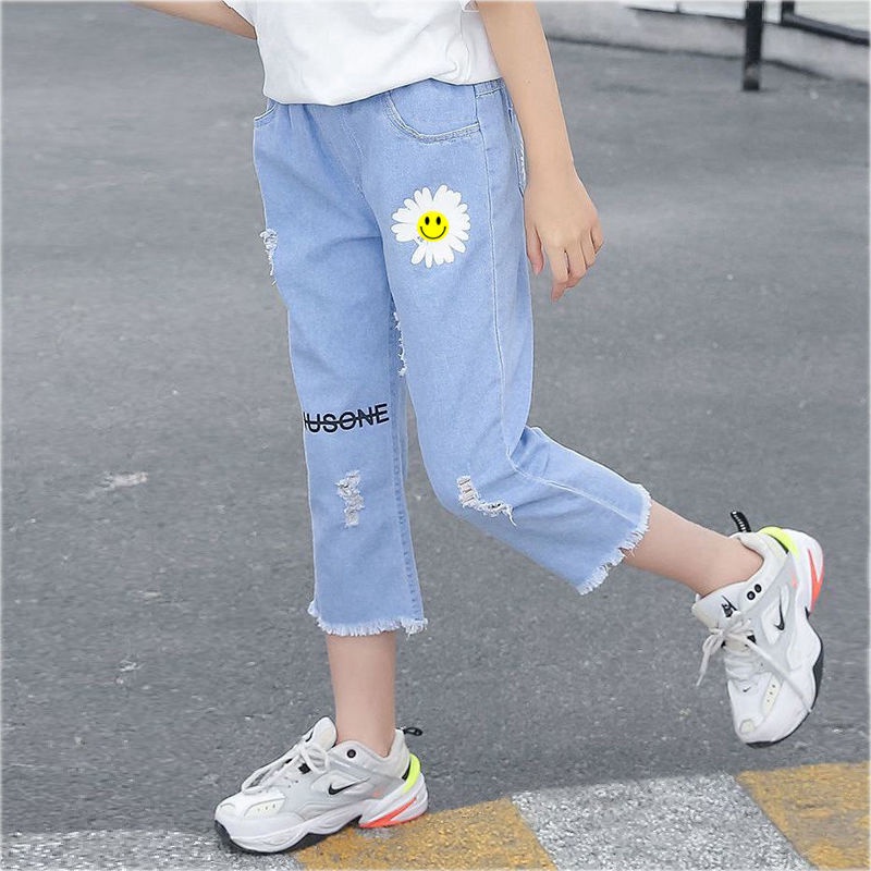 Quần Lửng Denim Thời Trang Mùa Hè 2022 Dành Cho Bé Gái