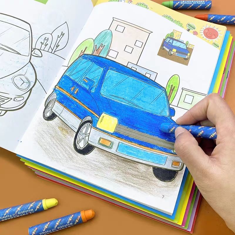 Bộ 2 Sách Tô Màu Hình Xe Hơi Cho Bé