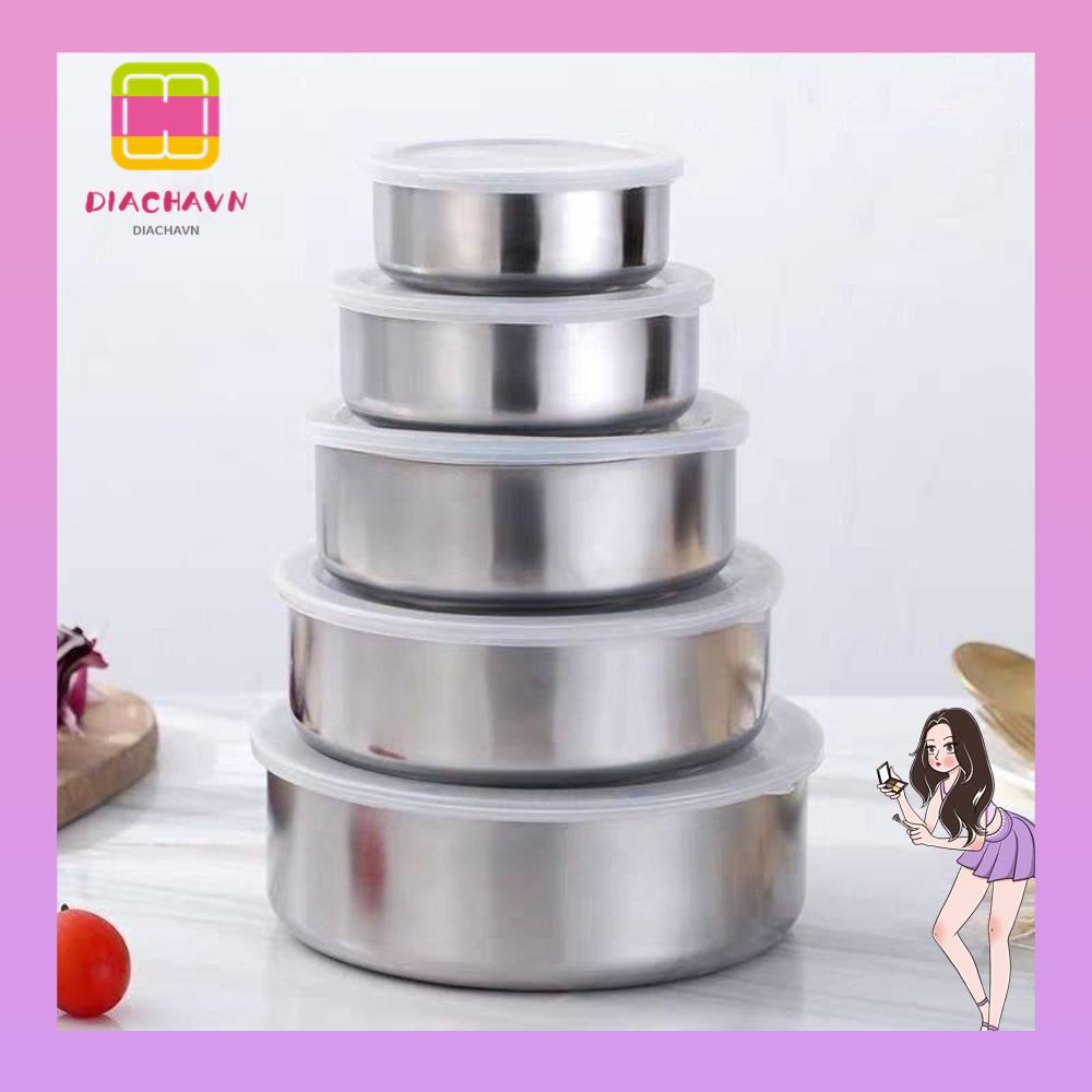 Bộ Tô Trộn Salad Bằng Thép Không Gỉ Tiện Dụng Cho Gia Đình