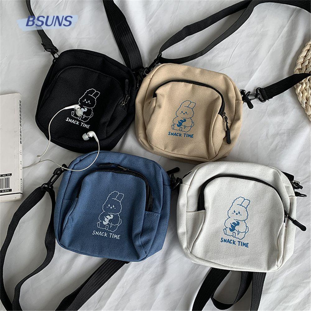 Túi Xách Đeo Vai Vải Canvas Có Khóa Kéo Cho Nam Và Nữ