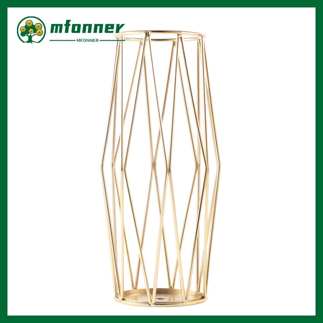 Lọ Hoa Thủy Tinh Kèm Giá Đỡ Kim Loại Để Bàn Trang Trí Phòng Khách