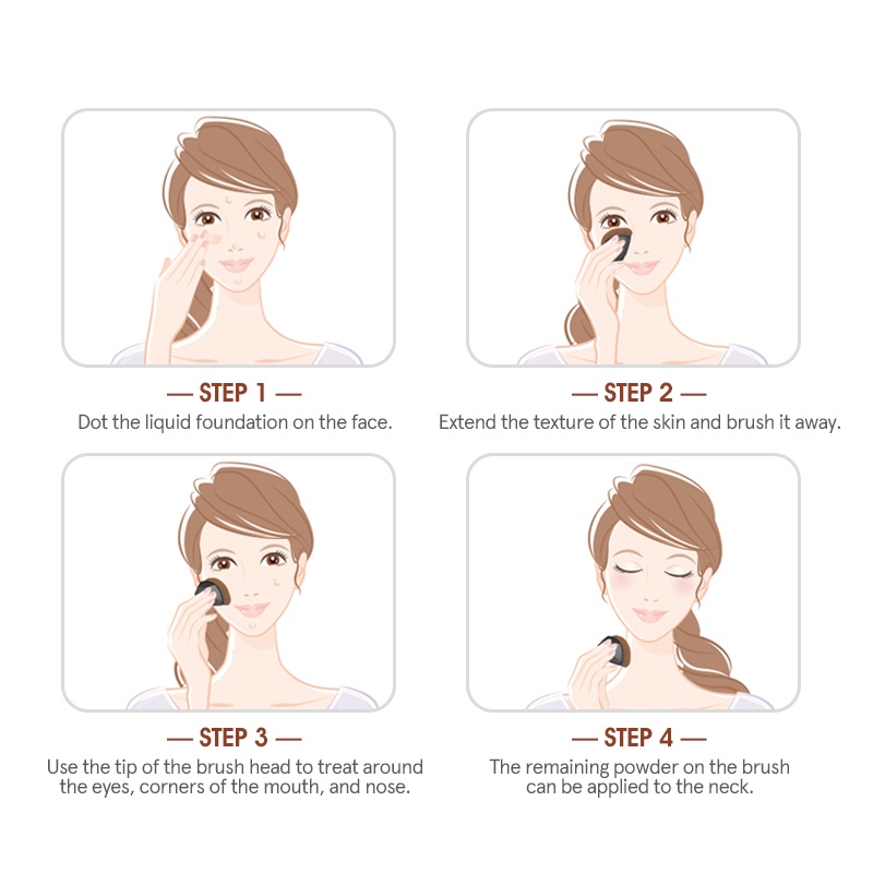 Cọ Trang Điểm Nền Dạng Lỏng Mật Độ Cao Mềm Mại Tiện Dụng