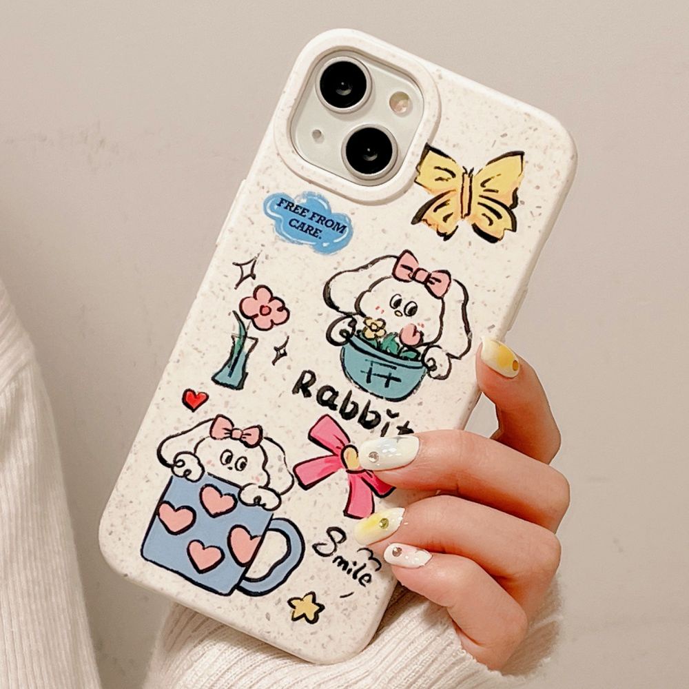 Ốp Điện Thoại TPU Mềm Chống Sốc Chống Bụi Hình Thỏ Hoạt Hình Cho IPhone 11 14 13 12 Pro Max XS XR 7 8 Plus