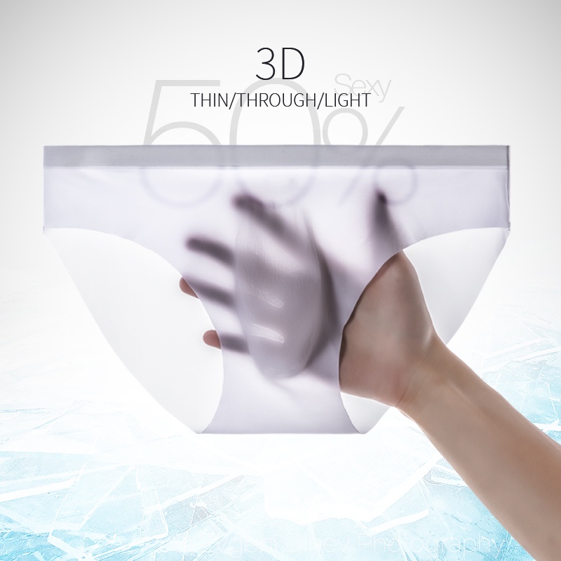 Quần Lót Lụa Lạnh Siêu Mỏng Trong Suốt In 3D Thoáng Khí Không Lộ Viền Quyến Rũ Cho Nam B324