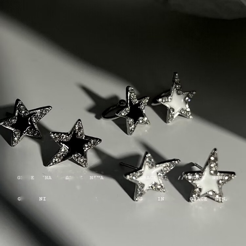 Khuyên Tai Ngôi Sao Bất Đối Xứng Đính Đá Phong Cách Mới Bán Chạy Cao Cấp Cho Nữ
