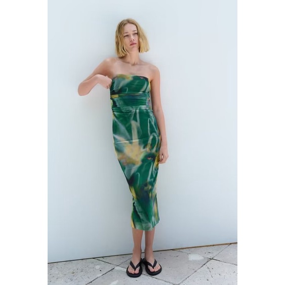 Đầm ZARA Dáng Ôm In Họa Tiết Thời Trang Mùa Hè Quyến Rũ Cho Nữ 5039373 330