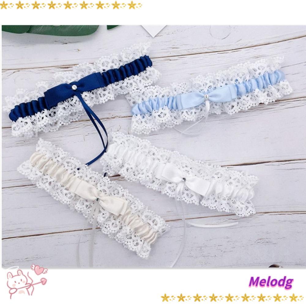 MELODG Nịt Bít Tất Ren Đính Nơ Quyến Rũ Cho Cô Dâu