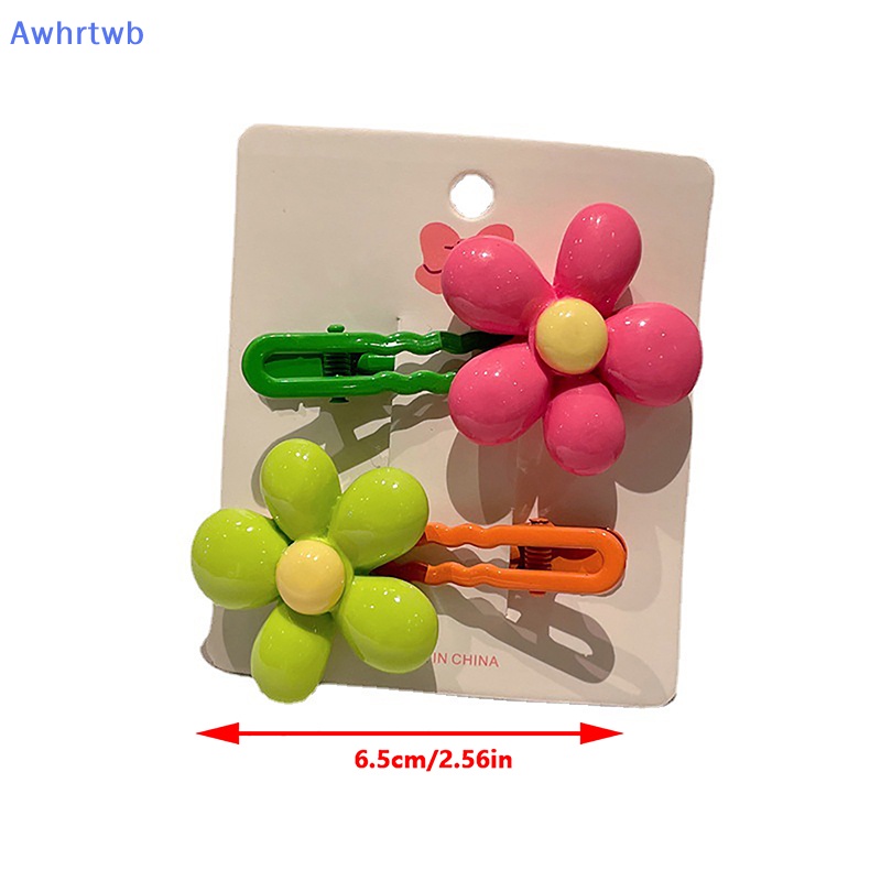 Set 2 Kẹp Tóc Hình Hoa Đơn Giản Xinh Xắn Cho Bé Gái Mới