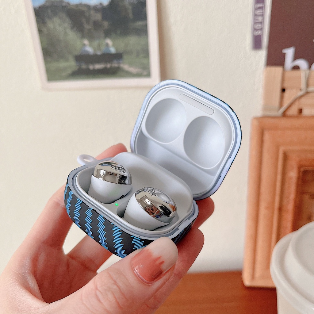 Vỏ Bảo Vệ Hộp Sạc Tai Nghe samsung galaxy Buds 2 / Buds Live / Buds FE / Buds2 Pro / Buds Pro Bằng pc Cứng Phối Sợi carbon Mặt Nhám Màu Tương Phản Thời Trang Sang Trọng Cho buds pro