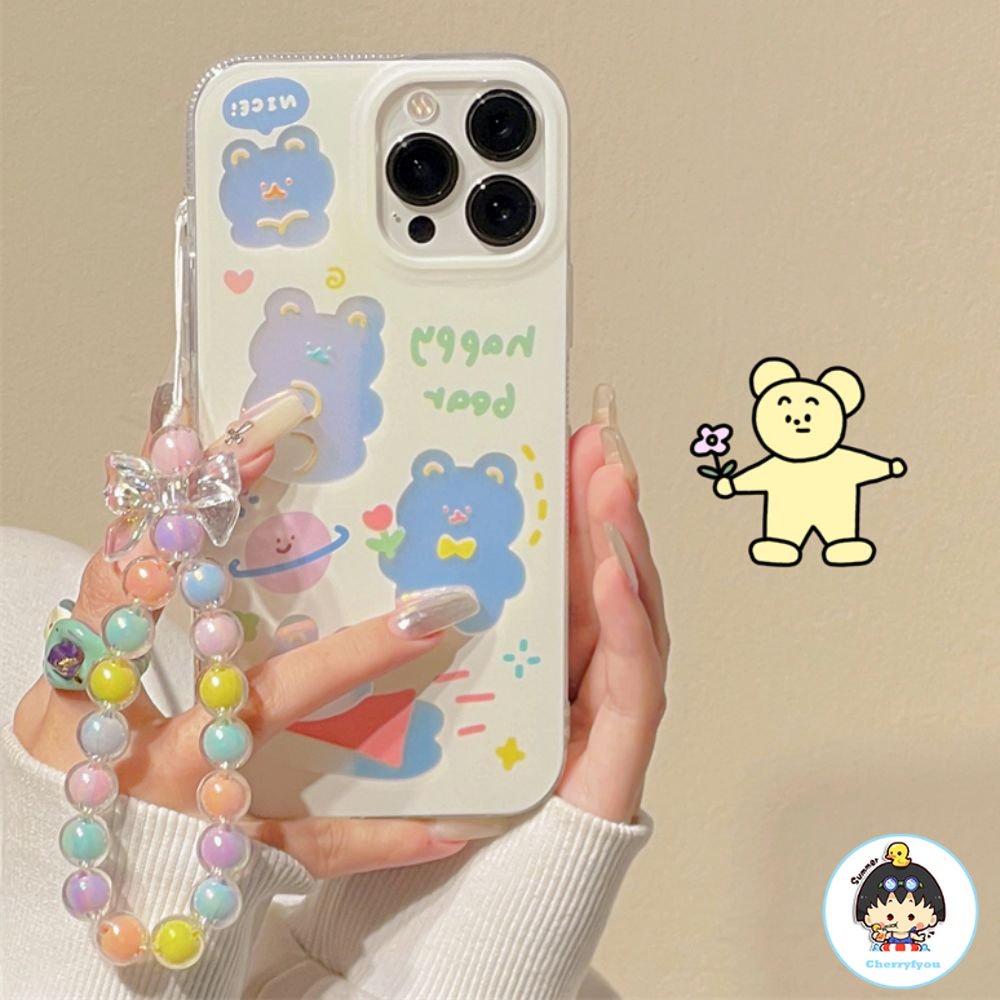 Ốp Điện Thoại TPU Dẻo Màu Laser Họa Tiết Hoạt Hình Chú Gấu Dễ Thương Chống Trượt Cho IPhone 11 IPhone 14 13 12 Pro Max
