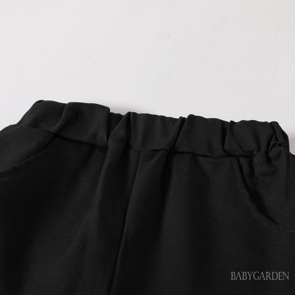 Set Áo Thun Tay Ngắn &amp; Quần Short Đen Cho Bé Trai 1-5 Tuổi