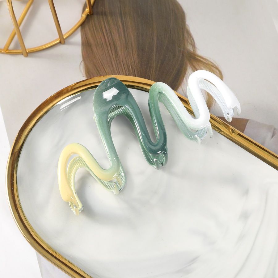 Kẹp Tóc Đuôi Ngựa Bằng Hợp Kim Họa Tiết Gợn Sóng Đơn Giản Phong Cách Hàn