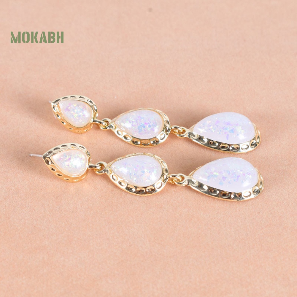 Bông Tai Dài Hình Giọt Nước Đính Đá Giả Thời Trang Dành Cho Nữ