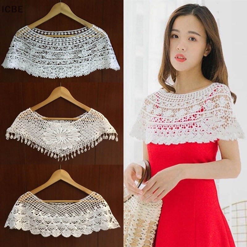 Khăn Choàng Dệt Kim Phối Ren Họa Tiết Hoa Hướng Dương Thời Trang Cho Nữ