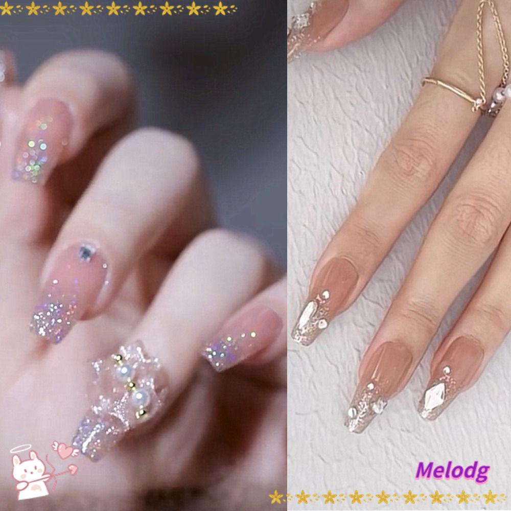 Set 24 Móng Tay Giả DIY Dạng Nhấn Tiện Dụng