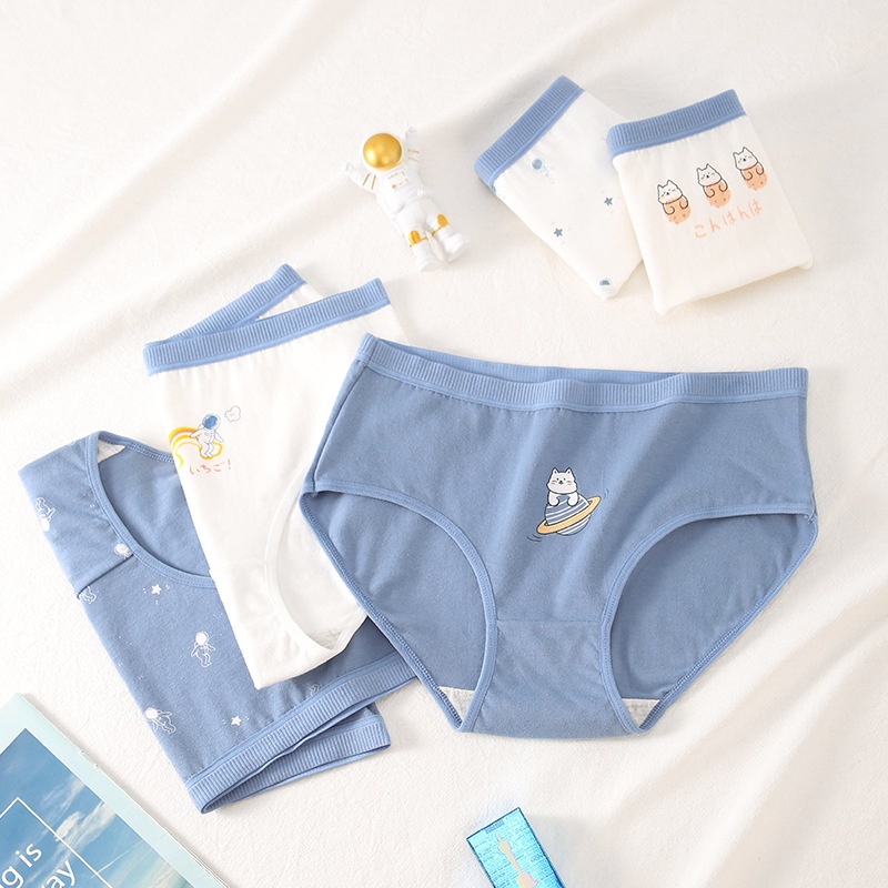 Quần Lót Cotton Thoáng Khí Thoải Mái In Họa Tiết Hoạt Hình Cho Bé Gái