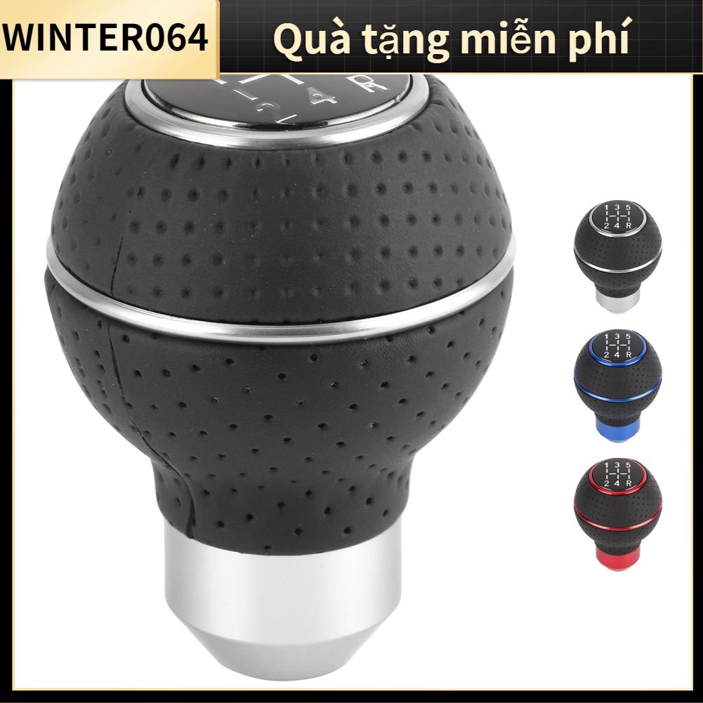 Winter064 Núm chuyển số 5 tốc độ Dính bằng hợp kim nhôm và da Hướng dẫn sử dụng ô tô Phụ kiện