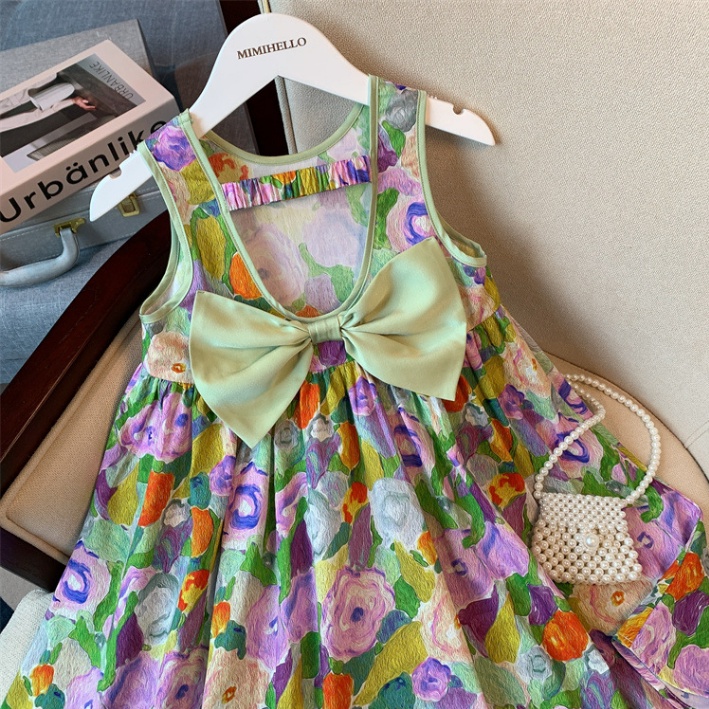 Hàng Có Sẵn Đầm Hoa Hai Dây Thời Trang Mùa Hè Phong Cách Hàn Quốc Cho Bé Gái