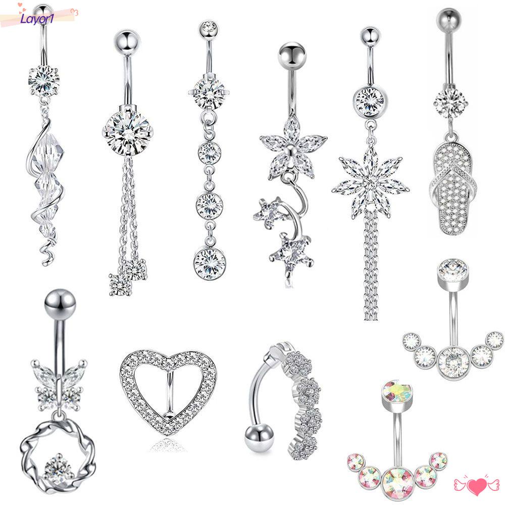 Khuyên Rốn Đính Đá LAYOR1 Thời Trang