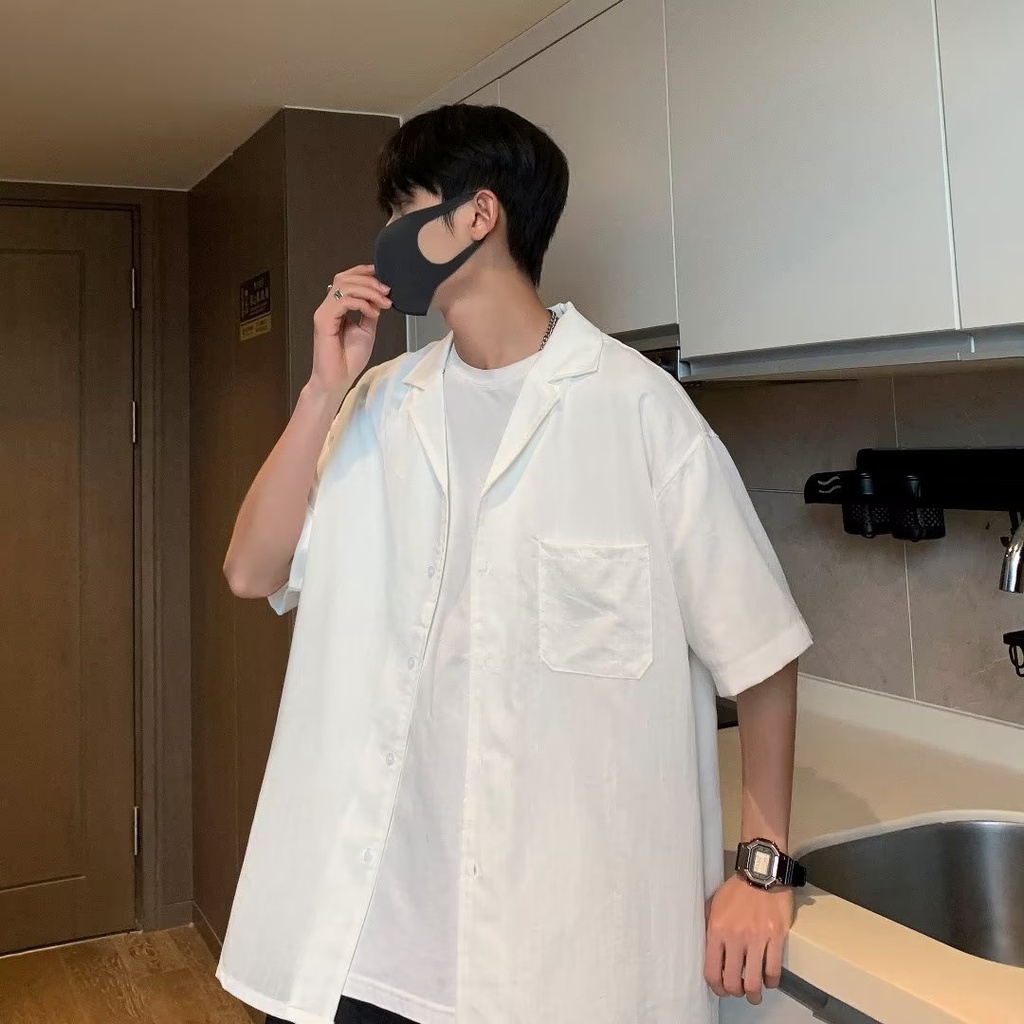 Áo Sơ Mi Nam Tay Ngắn Phong Cách Retro Thời Trang Mùa Hè Cá Tính