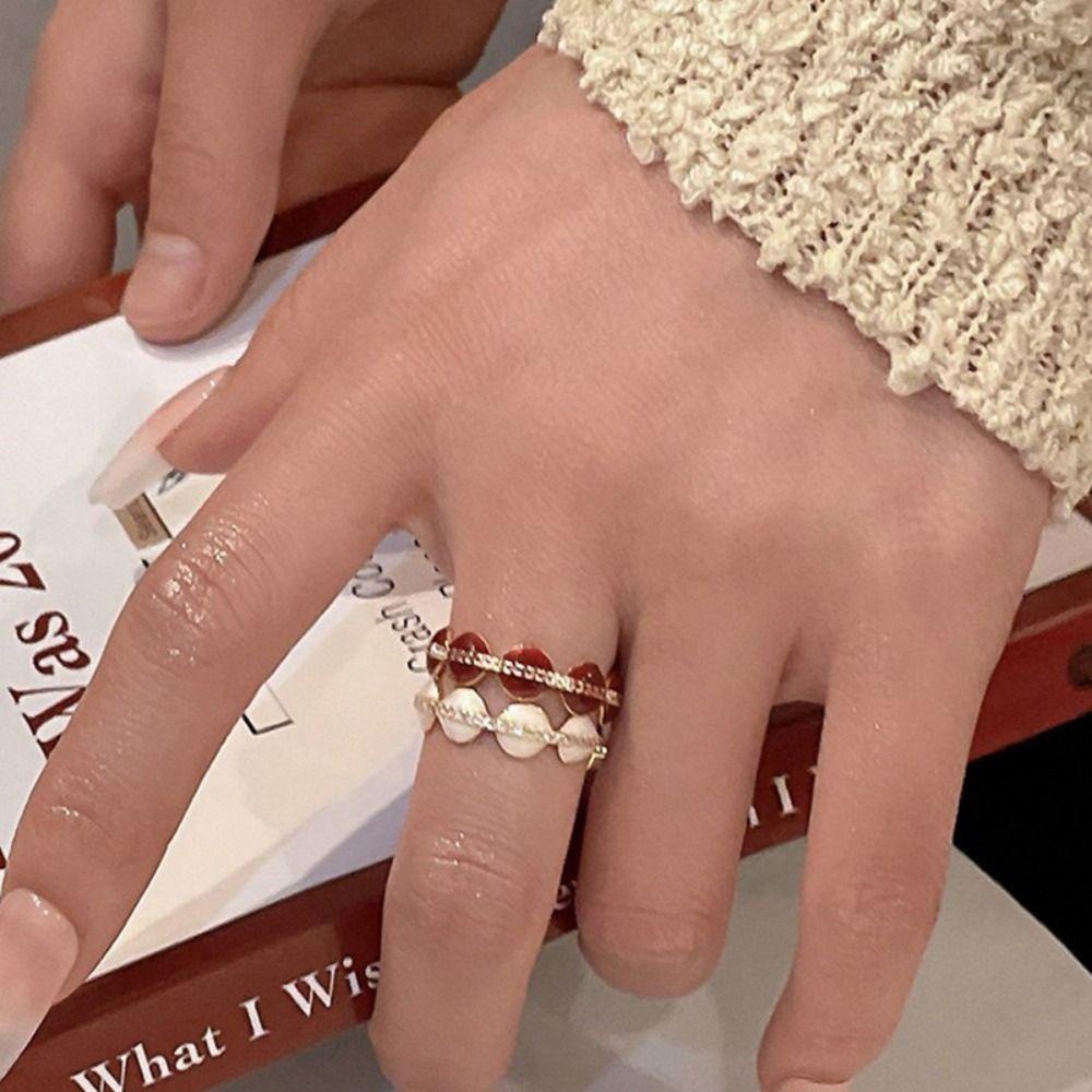 Nhẫn Hở Kiểu Hình Học Phong Cách Hàn Quốc Tinh Tế Tùy Chỉnh Thời Trang Cho Nữ