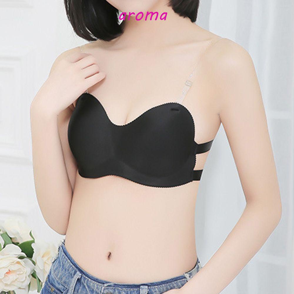 Áo Ngực Silicone Không Dây Nâng Ngực Tàng Hình Màu Trơn Thoáng Khí