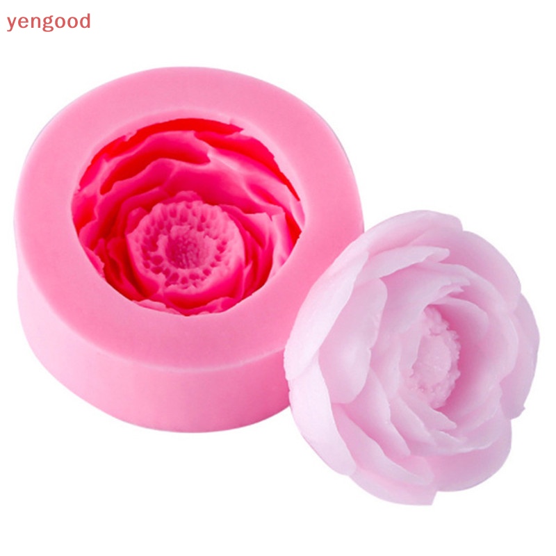 Khuôn Làm Bánh / Xà Phòng Chất Liệu Silicone Tự Làm Hình Hoa Mẫu Đơn