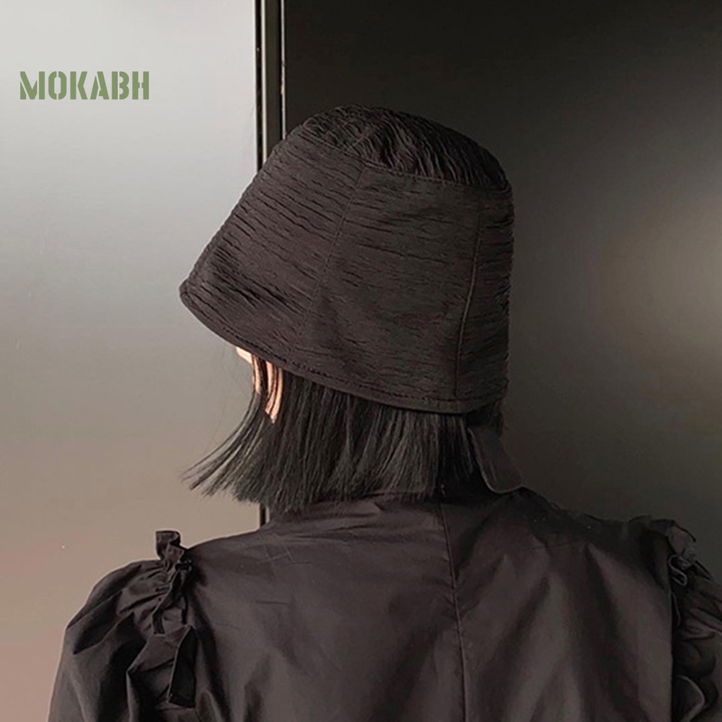 Nón Tai Bèo Vành Ngắn Xếp Ly Màu Trơn Thời Trang Mùa Hè Cho Nữ