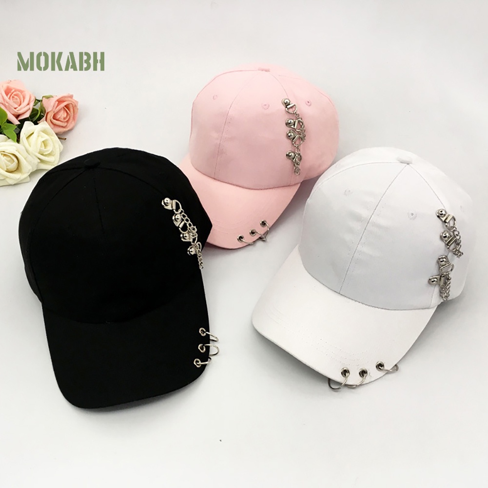 Mũ Lưỡi Trai Đính Khoen Kim Loại Chống Tia UV Thời Trang Phong Cách Hip Hop Cho Nữ