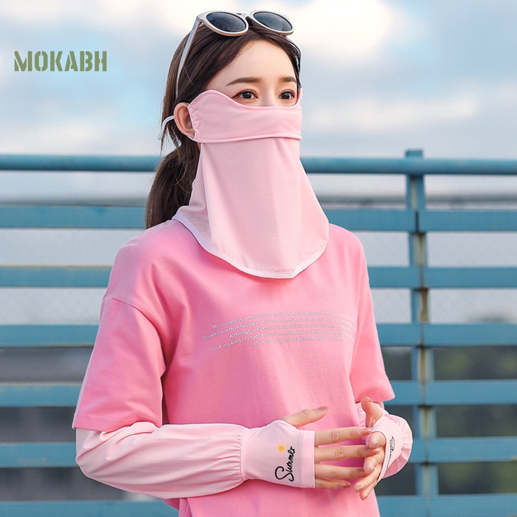 [Mok Abh] Khăn Choàng Cổ Chống Nắng Rộng Rãi Bằng Silicon Thoải Mái Mặc Ngoài Trời