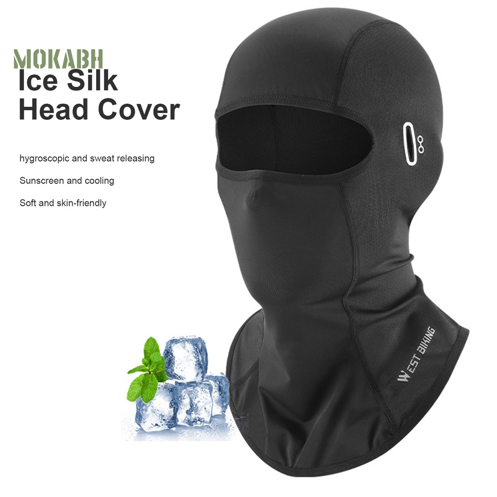 Mũ Trùm Đầu Bằng Lụa Lạnh Độ Co Giãn Cao Chống Tia UV Nhanh Khô Tiện Dụng Cho Mùa Hè