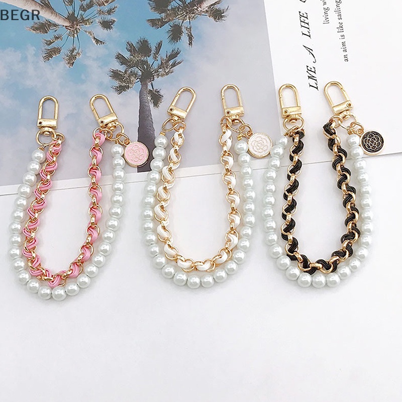 Dây Đeo Túi Xách Hai Lớp Đính Ngọc Trai Phong Cách Vintage