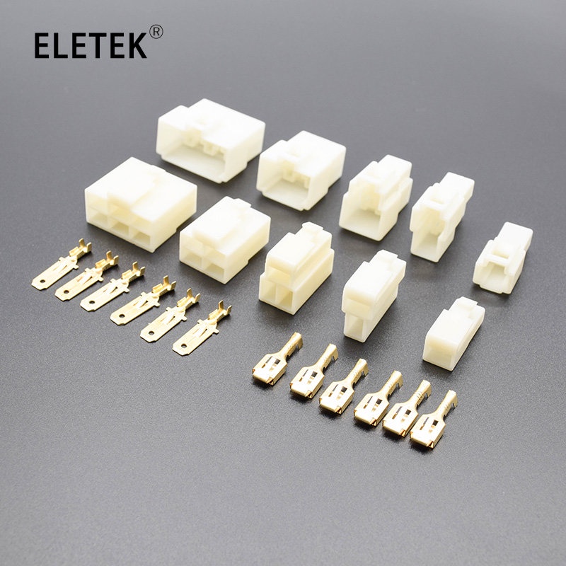 5 Bộ Đầu Nối Dây 6.3mm 1Pin 2Pin 3Pin 4Pin 6Pin 8Pin 9Pin 10Pin Cho Xe Hơi Xe Máy