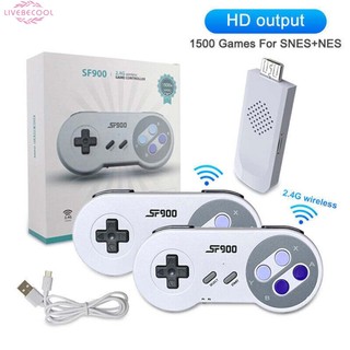 Sf900 giao diện điều khiển không dây cho SEGA GENESIS trò chơi HD Gia đình SFC TV Trò chơi giao diện điều khiển đôi không dây Trò chơi giao diện điều khiển được xây dựng trong 1500 /4700 trò chơi livebecool