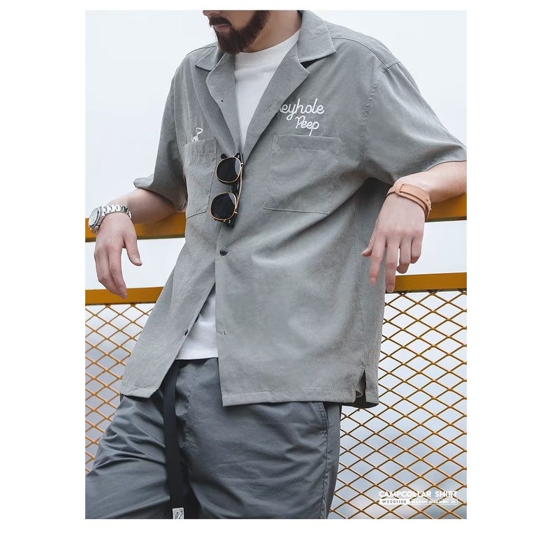 Áo Sơ Mi Vải Nhung Tay Ngắn Dáng Rộng Phong Cách Retro Pháp Thời Trang Mùa Hè Cho Nam
