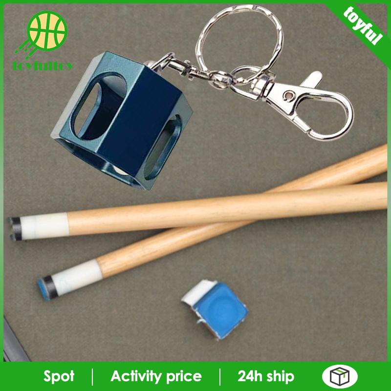 Hộp Đựng Phấn Dạng Cây Cơ Bida Bằng Kim Loại Gọn Nhẹ Kèm Móc Khóa Ốp