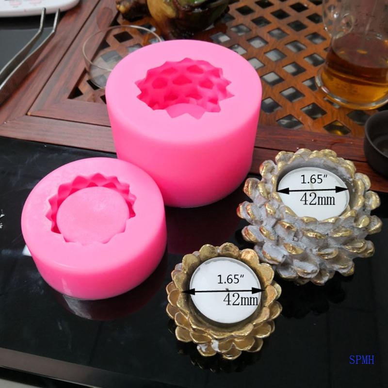 Khuôn Silicone Làm Đế Nến Hình Quả Thông 3D DIY
