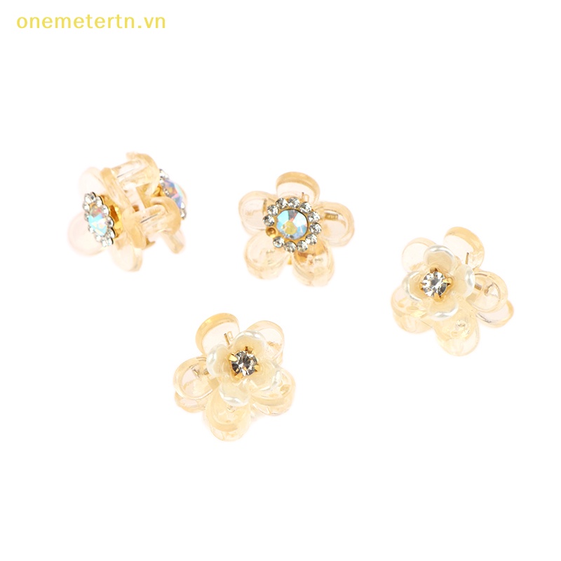 Set 10 Kẹp Tóc Hình Bông Hoa Mini Bằng Resin Dễ Thương