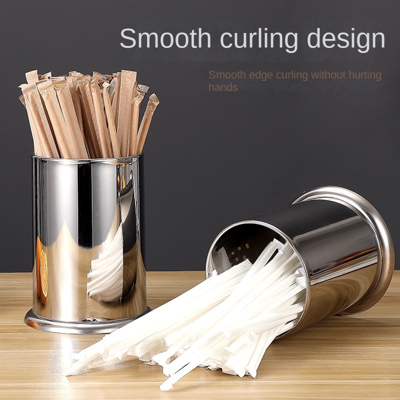 Giá Đỡ Ống Hút / Đũa Bằng Thép Không Gỉ Hình Tròn Tiện Dụng Cho Khách Sạn