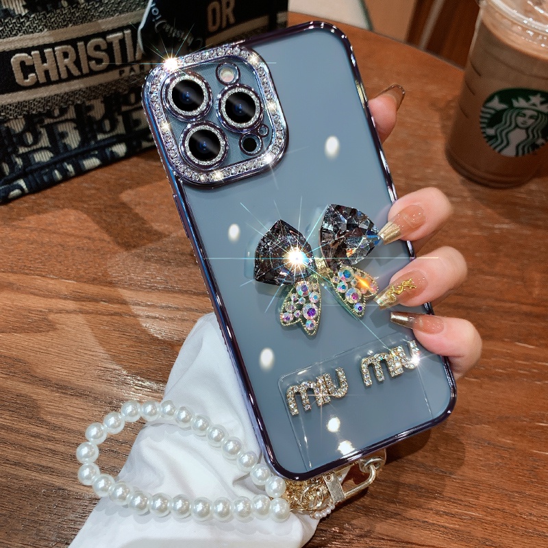 Ốp Lưng TPU HìNh Con BướM Có Dây Đeo Cổ Tay Cho iPhone11 12 pro max 14 pro max 13 pro max 11pro max